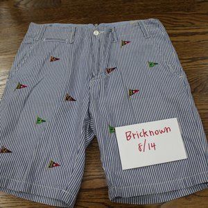 polo ralph lauren pennant flag shorts seersucker